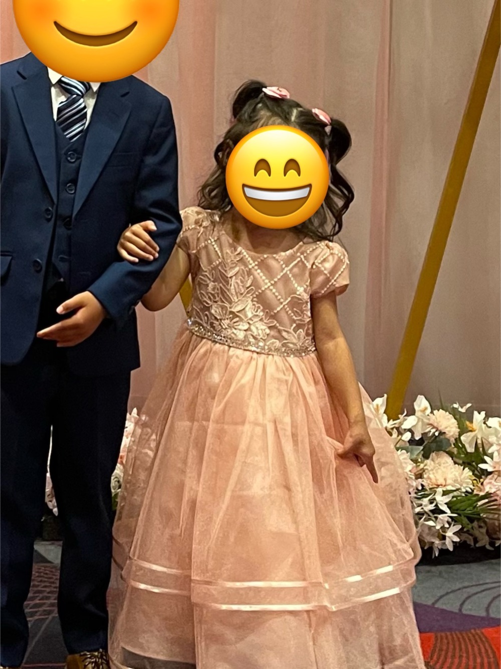 Elegant Toddler Girls' Dusty Rose Party Dress with Embellished Waist